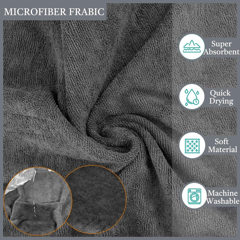 Dog Bathrobe, Dog Drying Coat with Velcro Closure, Microfiber Dog Drying Robe, Adjustable Collar and Waist Pet Towel, Quick Drying and Moisture Absorption to Prevent Pet Hair Loss