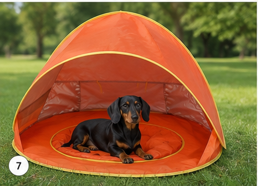 UV Protected Pop-Up Pet Shelter — Orange