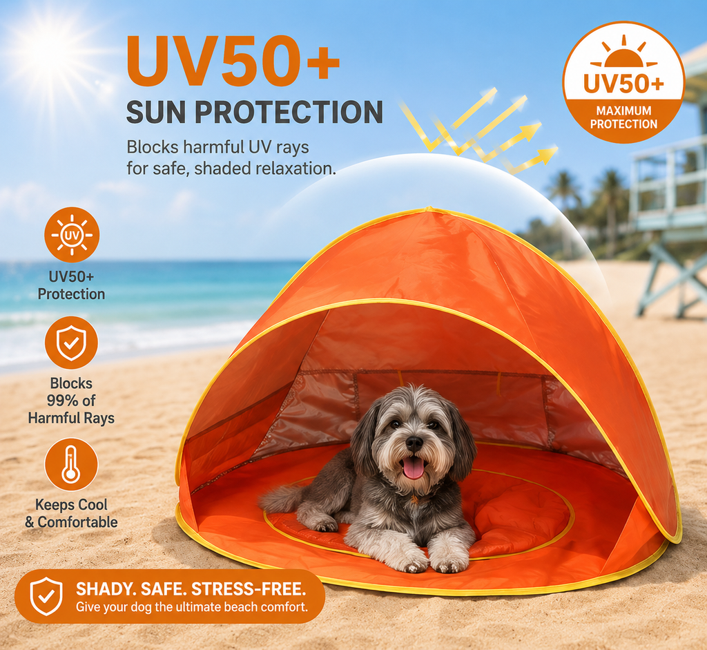UV Protected Pop-Up Pet Shelter — Orange