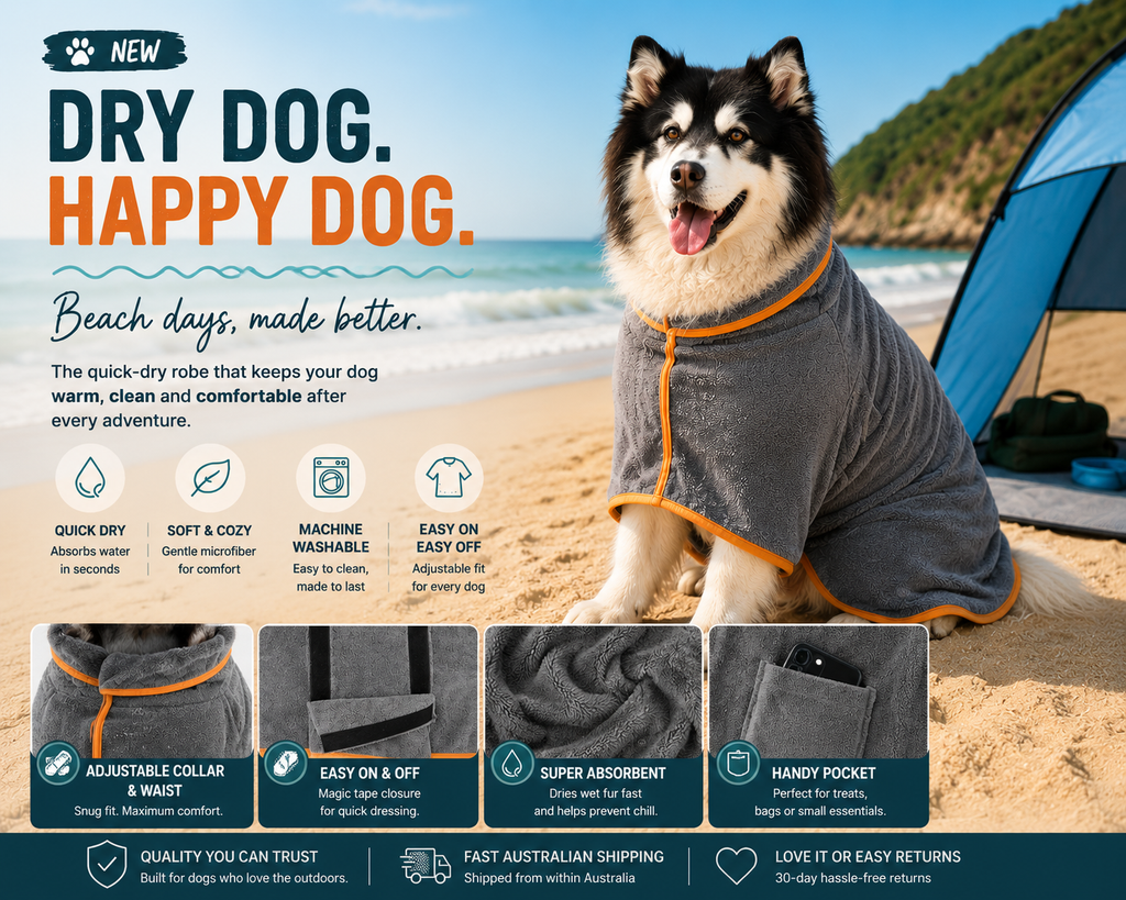Super Absorbent Dog Bathrobe — Grey